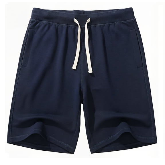 Republic Blue Men's Casual Cotton Elastic Active Jogger Gym Shorts with Pockets