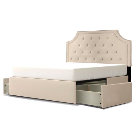 Republic Design House Aubrey Upholstered "Mammoth" Platform Bed with 4 Drawers