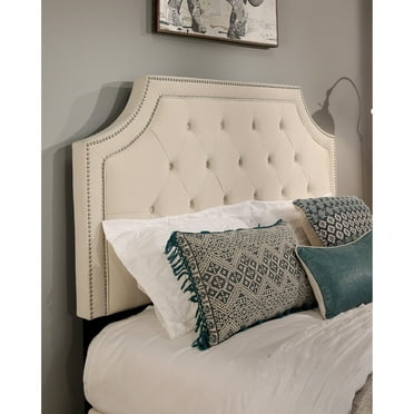 Republic Design House Audrey Upholstered Tufted Headboard with Nail Head Trim Queen