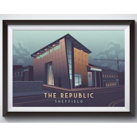The Republic Nightclub Poster, Sheffield, Yorkshire, Dance Music, Trance, Clubbing, Vintage Venue Print, Retro Club, Djs, Gatecrasher One Wall Art, Modern Wall Decor, 8x12 UNFRAMED