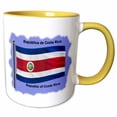 thumbnail image 1 of 3drose, Republic of Costa Rica Flag Waving on a Lavender Blue Background, 11oz Two-tone Yellow Mug, 1 of 6