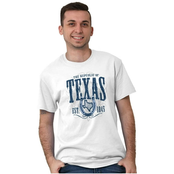Republic Of Texas TX Horseshoe State Men's Graphic T Shirt Tees Brisco Brands X