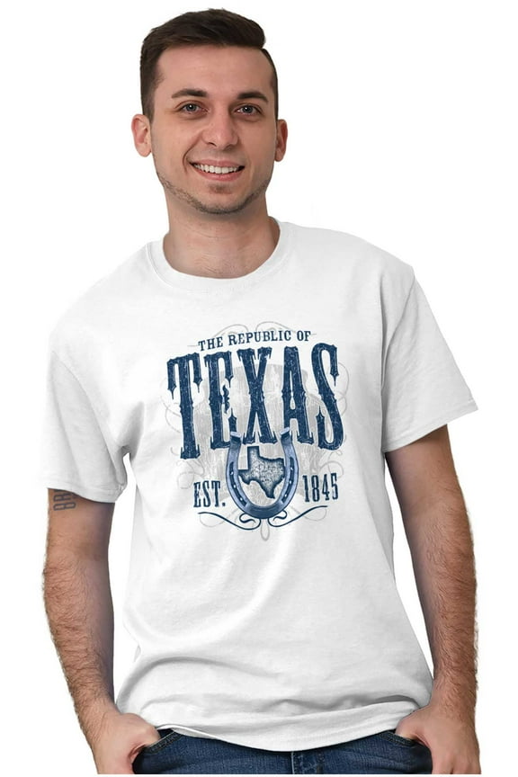 Republic Of Texas TX Horseshoe State Men's Graphic T Shirt Tees Brisco Brands X