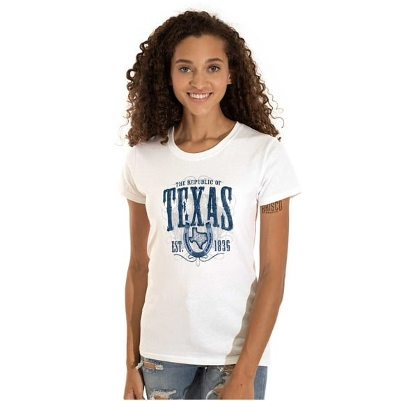 Republic Of Texas TX Horseshoe State Womens Slim Fit Graphic Tee Brisco Brands X