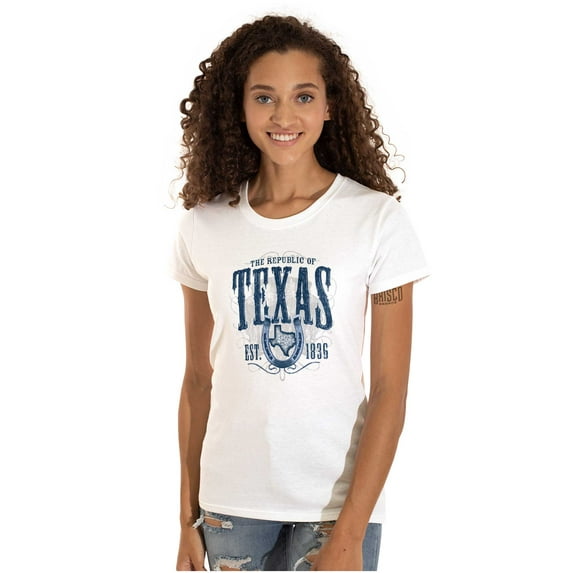 Republic Of Texas TX Horseshoe State Womens Slim Fit Graphic Tee Brisco Brands X