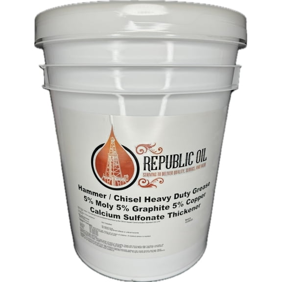 Republic Oil Hammer Chisel Paste Grease Calcium Sulfonate 5% Moly 5% Copper 5% Graphite 35LB