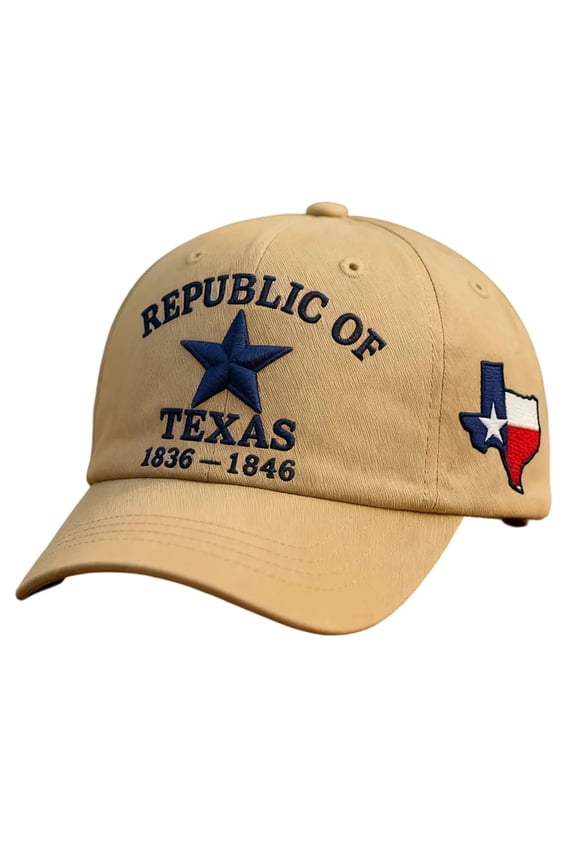 Republic of Texas Baseball Cap Republic of Texas Stuff Republic of Texas Baseball Cap Republic of Texas Hat Republic of Texas Baseball Cap Vintage Texas Adjustable Patriotic Hats, Earthy Yellow