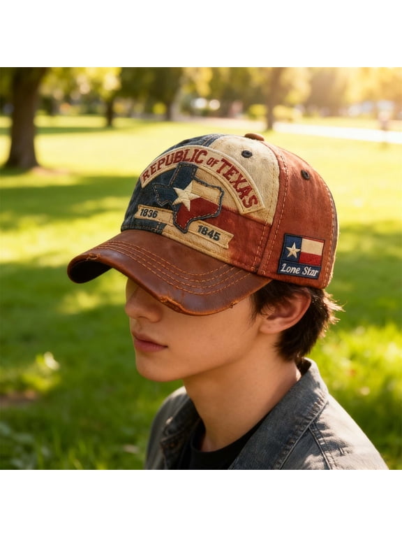 Republic of Texas Commemorative Baseball Cap, Lone Star Texas Baseball Cap, Casual Cap for Mens Womens, Gift for History Lover, Friends, Families, Colleagues (Free Size)