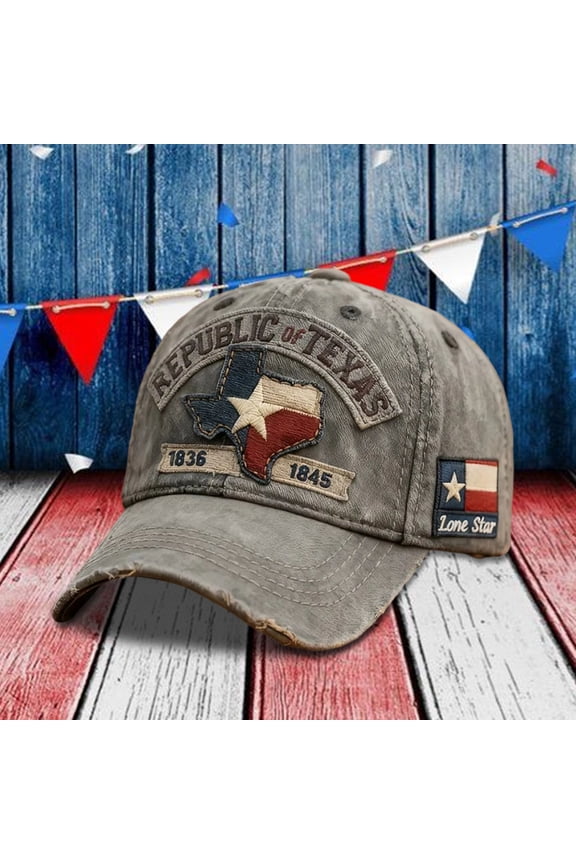 Republic of Texas Distressed Baseball Cap,1836-1845 Lone Star Embroidered Vintage Hat for Men Women