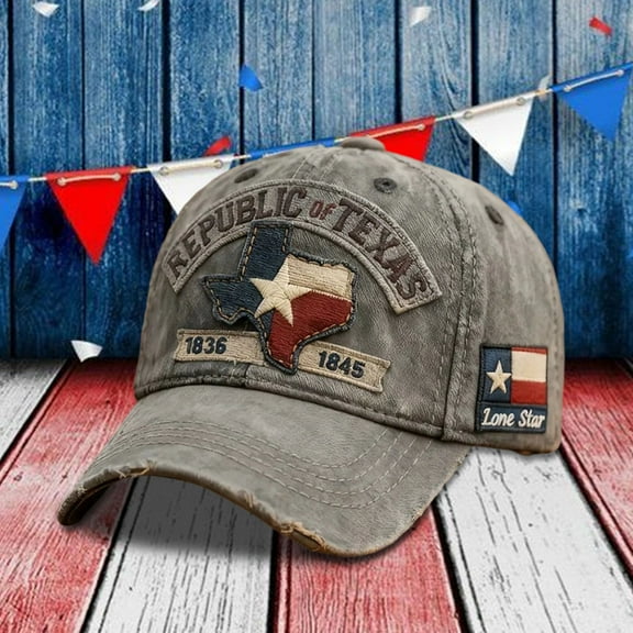 Republic of Texas Distressed Baseball Cap,1836-1845 Lone Star Embroidered Vintage Hat for Men Women