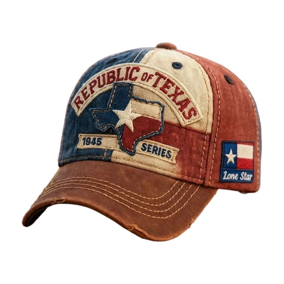 Republic of Texas Distressed Baseball Cap,1836-1845 Lone Star Embroidered Vintage Hat for Men Women