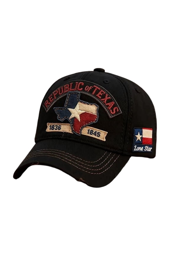 Republic of Texas Distressed Baseball Cap,1836-1845 Lone Star Embroidered Vintage Hat for Men Women