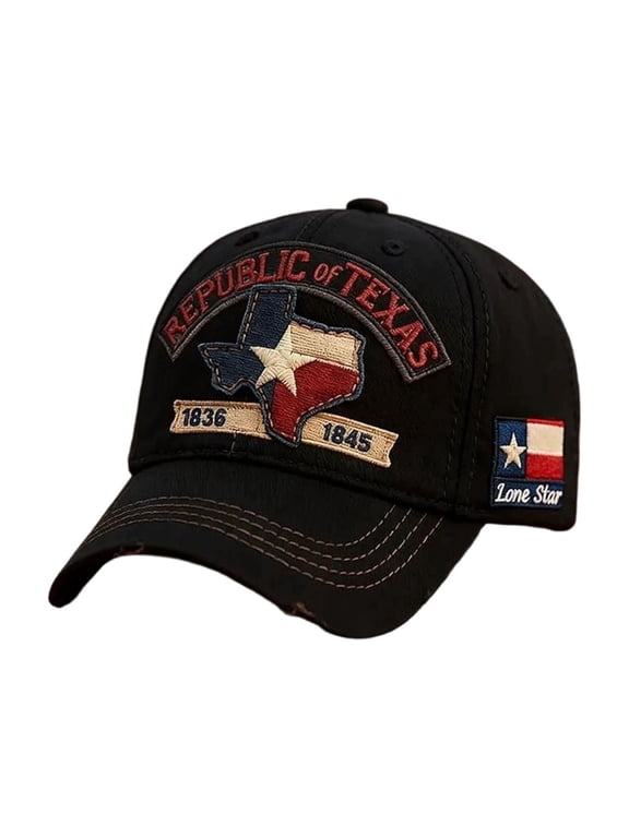 Republic of Texas Distressed Baseball Cap,1836-1845 Lone Star Embroidered Vintage Hat for Men Women
