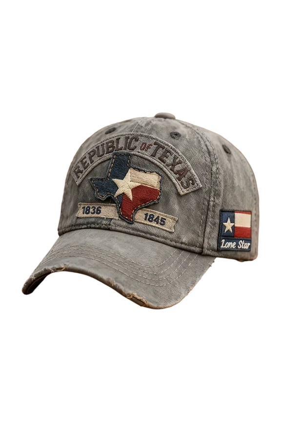 Republic of Texas Distressed Baseball Cap,1836-1845 Lone Star Embroidered Vintage Hat for Men Women