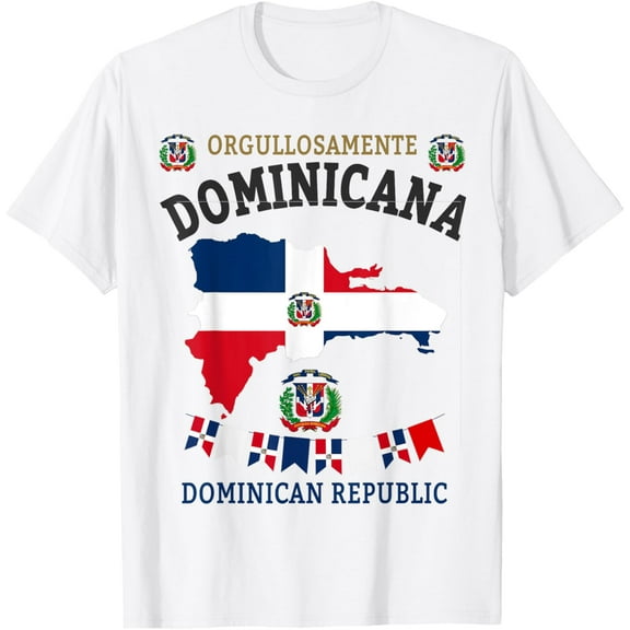 Republica Dominicana For Women & Hispanic Dominican Flag T-ShirtMen and women, Black T-shirt, size: Extra large S-4XL