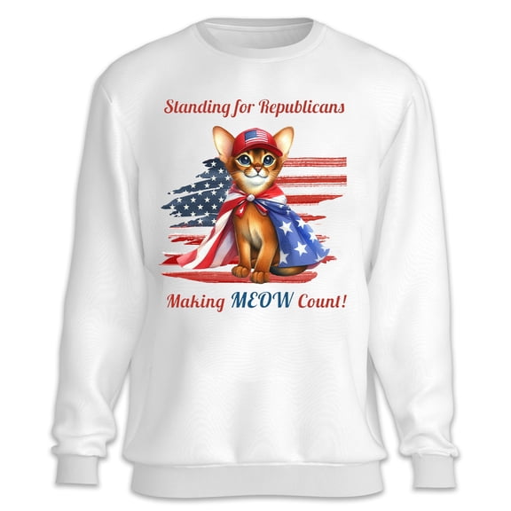 Republican Abyssinian Making Meow Count Election 2024 Sweatshirt Unisex Merch Cat Lover Kitten Owner Gifts - 01002