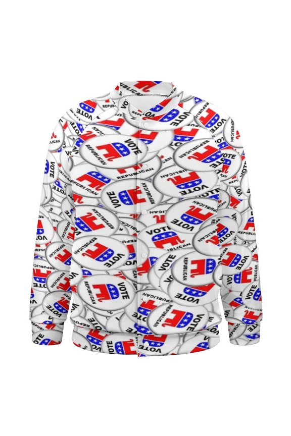 Republican Button Baseball Jersey Fashion Ribbed Sleeve Man Women's Jacket Motion Tops XXS-6XL