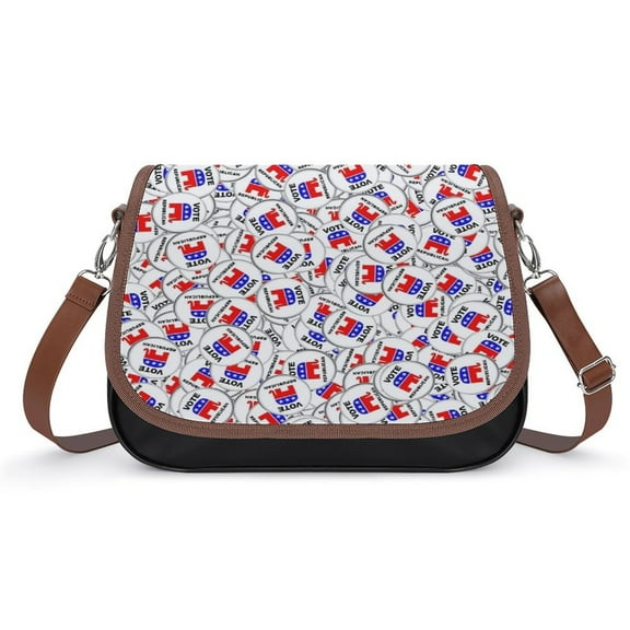 Republican Button Vintage Crossbody Bag for Women Medium Leather Hobo Bags Shoulder Bag Classic City Leather Satchels