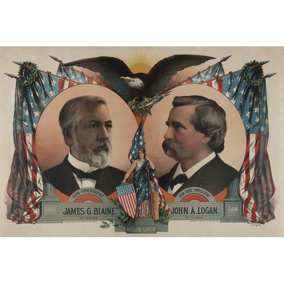 Republican Candidates For President And Vice President In 1884. They Lost The Closest Election In Us History Until 2000