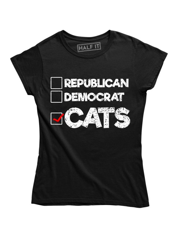 Republican Democrat Cats Funny Political Pet Lover Women's Tee Shirt