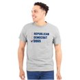thumbnail image 1 of Republican Democrat Dogs Pet Lover Plus Size Crewneck Graphic Tee Shirt Brisco Brands 2X, 1 of 5