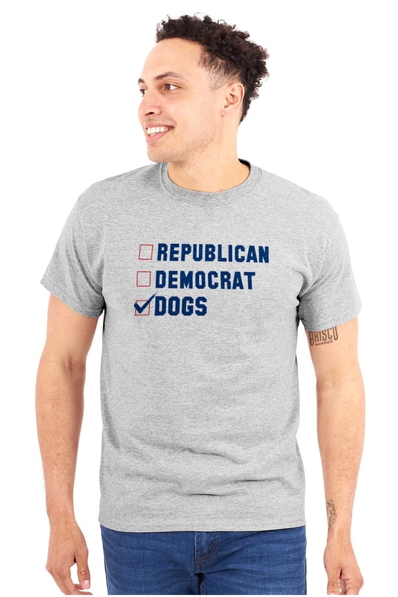 Republican Democrat Dogs Pet Lover Plus Size Crewneck Graphic Tee Shirt Brisco Brands 3X
