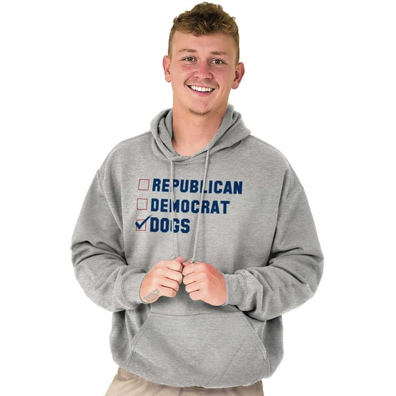 Republican Democrat Dogs Pet Lover Unisex Plus Fleece Graphic Hoodie Brisco Brands 2X