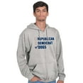 thumbnail image 1 of Republican Democrat Dogs Pet Lover Unisex Fleece Graphic Zip Up Hoodie Brisco Brands 2X, 1 of 5