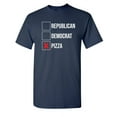 thumbnail image 1 of Republican Democrat Pizza Sarcastic Humor Graphic Novelty Funny Tall T Shirt, 1 of 1