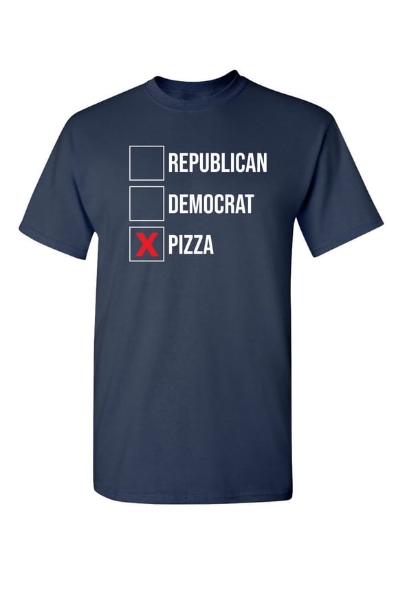 Republican Democrat Pizza Sarcastic Humor Graphic Novelty Funny Youth T Shirt