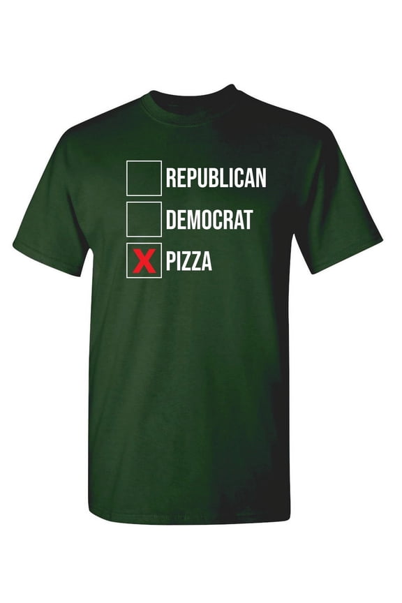 Republican Democrat Pizza Sarcastic Premium T Shirt Adult Humor Funny Saying Graphic Tee For Xmas Pre Birthday Anniversary Gift Hilarious Novelty Tshirt