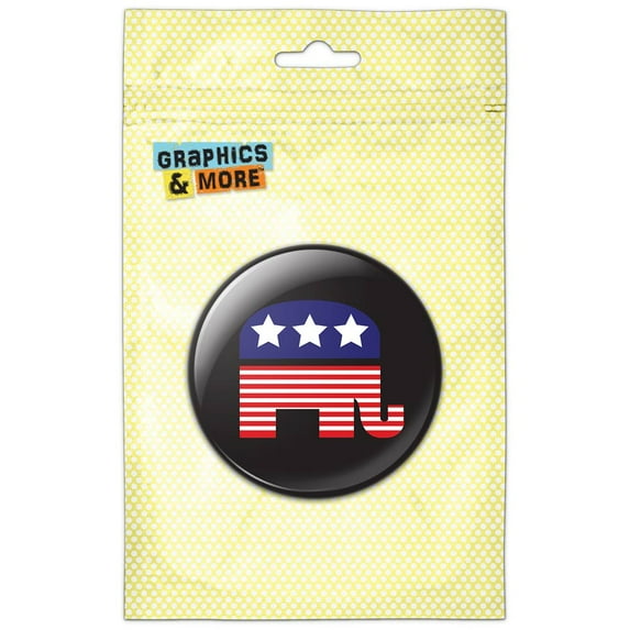 Republican Elephant American Flag Refrigerator Button Magnet