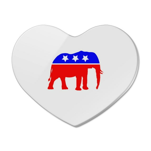 Republican Elephant GOP Conservative America Political Party Heart Acrylic Fridge Refrigerator Magnet