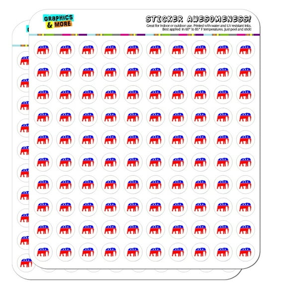 Republican Elephant GOP Conservative America Political Party Planner Calendar Scrapbooking Crafting Stickers