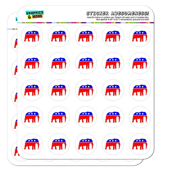 Republican Elephant GOP Conservative America Political Party Planner Calendar Scrapbooking Crafting Stickers