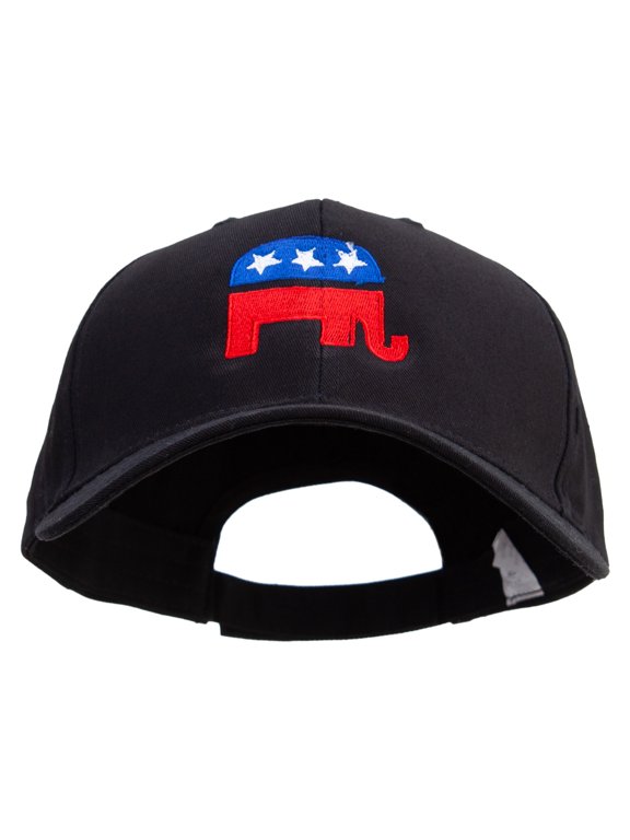 Republican Elephant USA Embroidered Big Size High Profile Twill Cap - Black XL-3XL