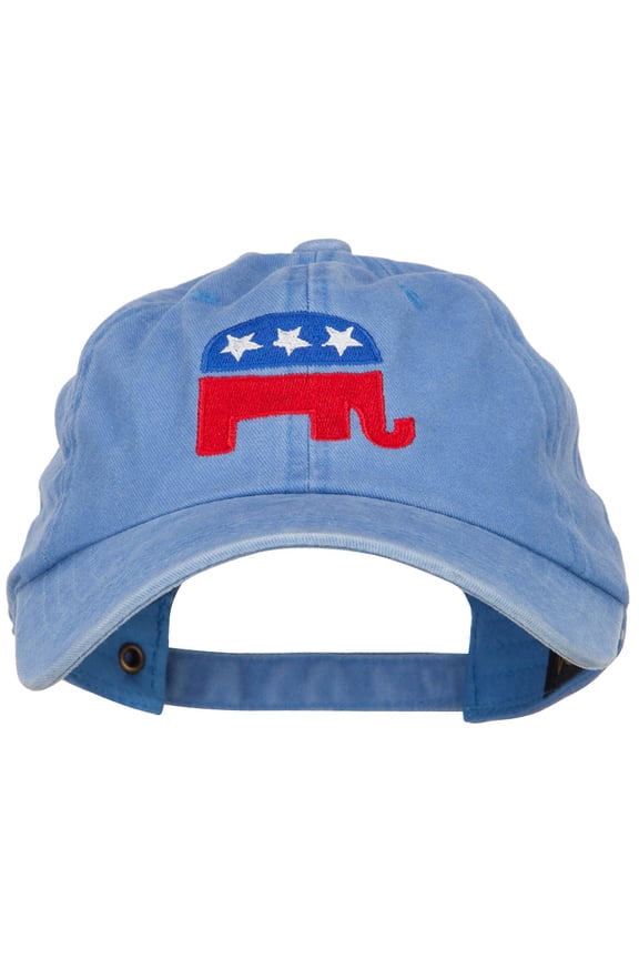 Republican Elephant USA Embroidered Dyed Unstructured Cap - Blue OSFM