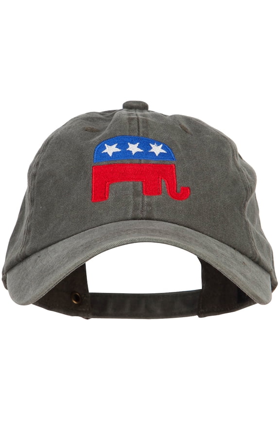 Republican Elephant USA Embroidered Dyed Unstructured Cap - Dk Green OSFM