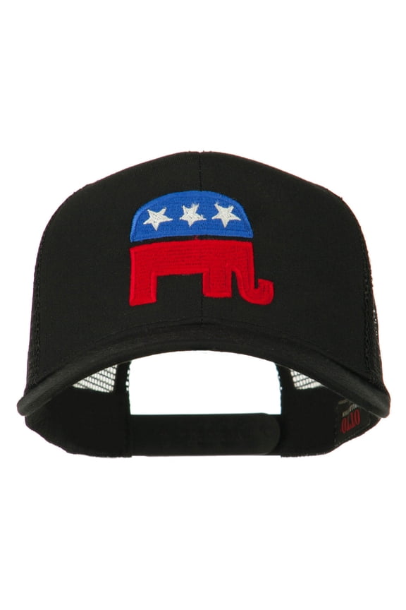 Republican Elephant USA Embroidered Mesh Back Cap - Black OSFM
