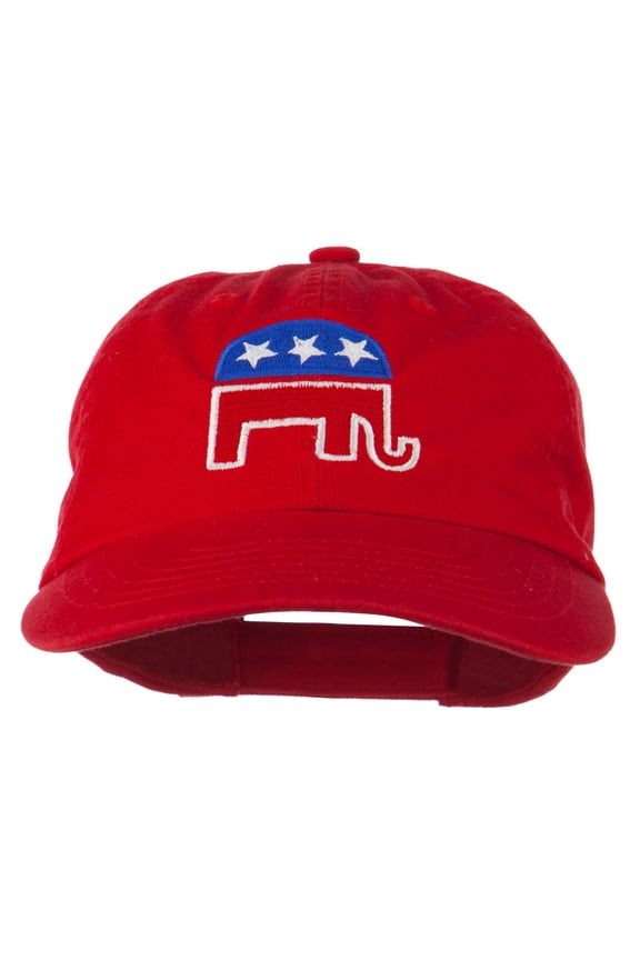 Republican Elephant USA Embroidered Pet Spun Cap - Red OSFM