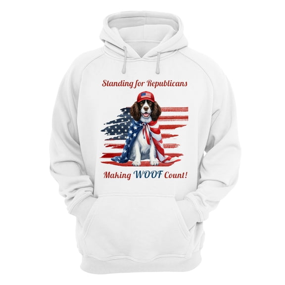 Republican English Springer Spaniel Making Woof Count Election 2024 Hoodie Unisex Merch Hoodies Springers Dog Lover Gifts - 01002