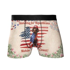 Republican German Shorthaired Pointer Making Woof Count Election 2024 All Over Print Boxer Briefs Underwear for Men Dad GSP Lover Dog Gift - 01002
