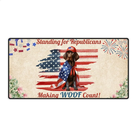 Republican German Shorthaired Pointer Making Woof Count Election 2024 Desk Mat Full Keyboard Mouse Pad GSP Lover Dog Gift Large Mousepad - 01002