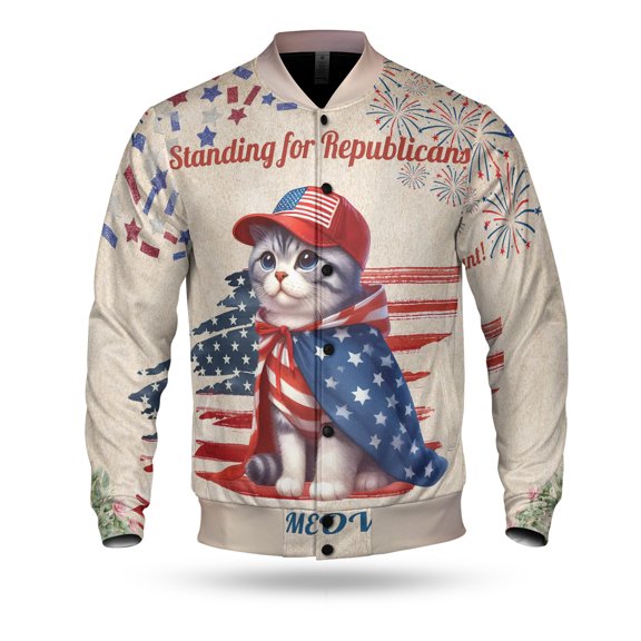 Republican Manx Making Meow Count Election 2024 All Over Print 3D Baseball Jacket Cat Lover Kitten Owner Gifts Bomber Jacket Softball - 01002