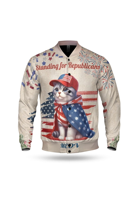 Republican Manx Making Meow Count Election 2024 All Over Print 3D Baseball Jacket Cat Lover Kitten Owner Gifts Bomber Jacket Softball - 01002