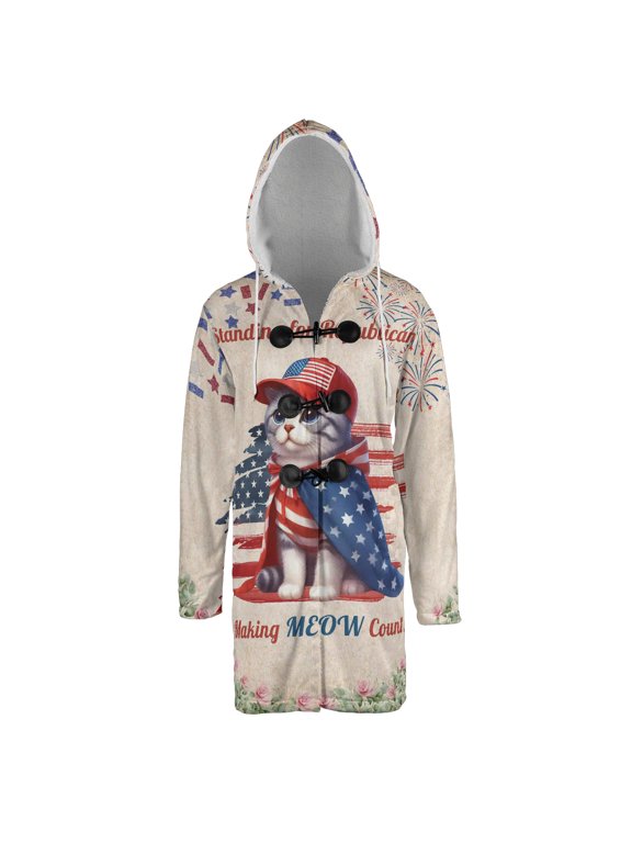 Republican Manx Making Meow Count Election 2024 All Over Print 3D Hooded Duffle Toggle Coat Cat Lover Kitten Owner Gifts - 01002