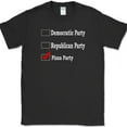 thumbnail image 1 of Republican Party Democrat Party Pizza Party T-Shirt Funny Political Food Tee - Black, S, 1 of 1