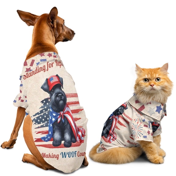 Republican Schnauzer Making Woof Count Election 2024 Hawaiian Summer Shirt for Small Medium Large Dog Cat Miniature Schnauzer Dog Lover - 01002