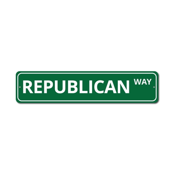 Republican Sign, Political Party Street Sign, Election Sign, Politician, Politics Aluminum Decor - 4x18 inches