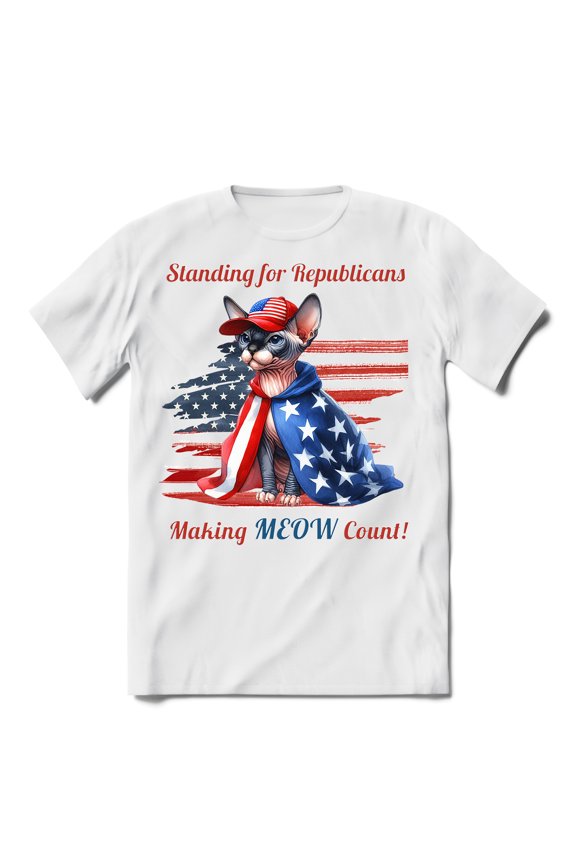 Republican Sphynx Making Meow Count Election 2024 Shirt T-shirt Unisex Merch Cat Lover Kitten Owner Gifts Idea - 01002